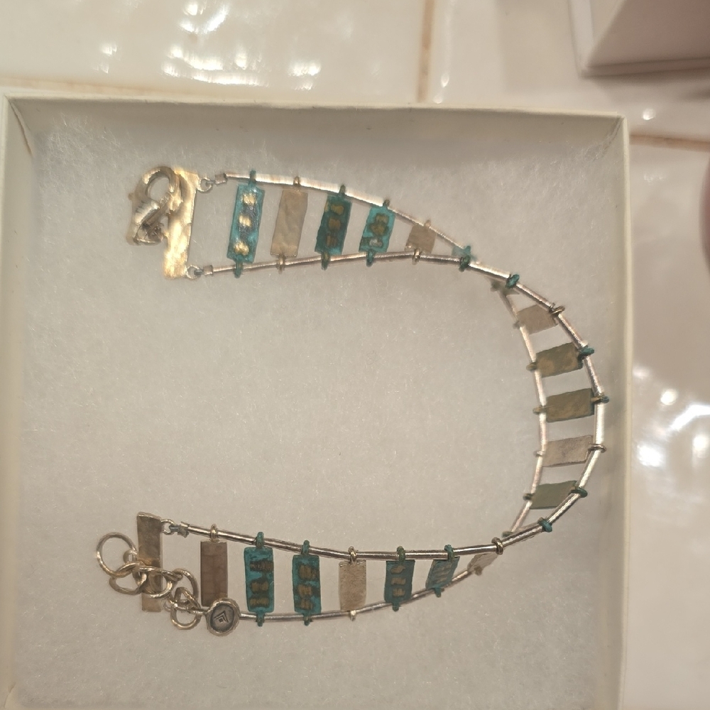 Silpada Silver Bracelet with Blue Accents